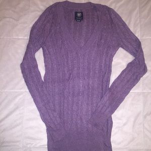 AE purple cable knit sweater ASO Elena Gilbert